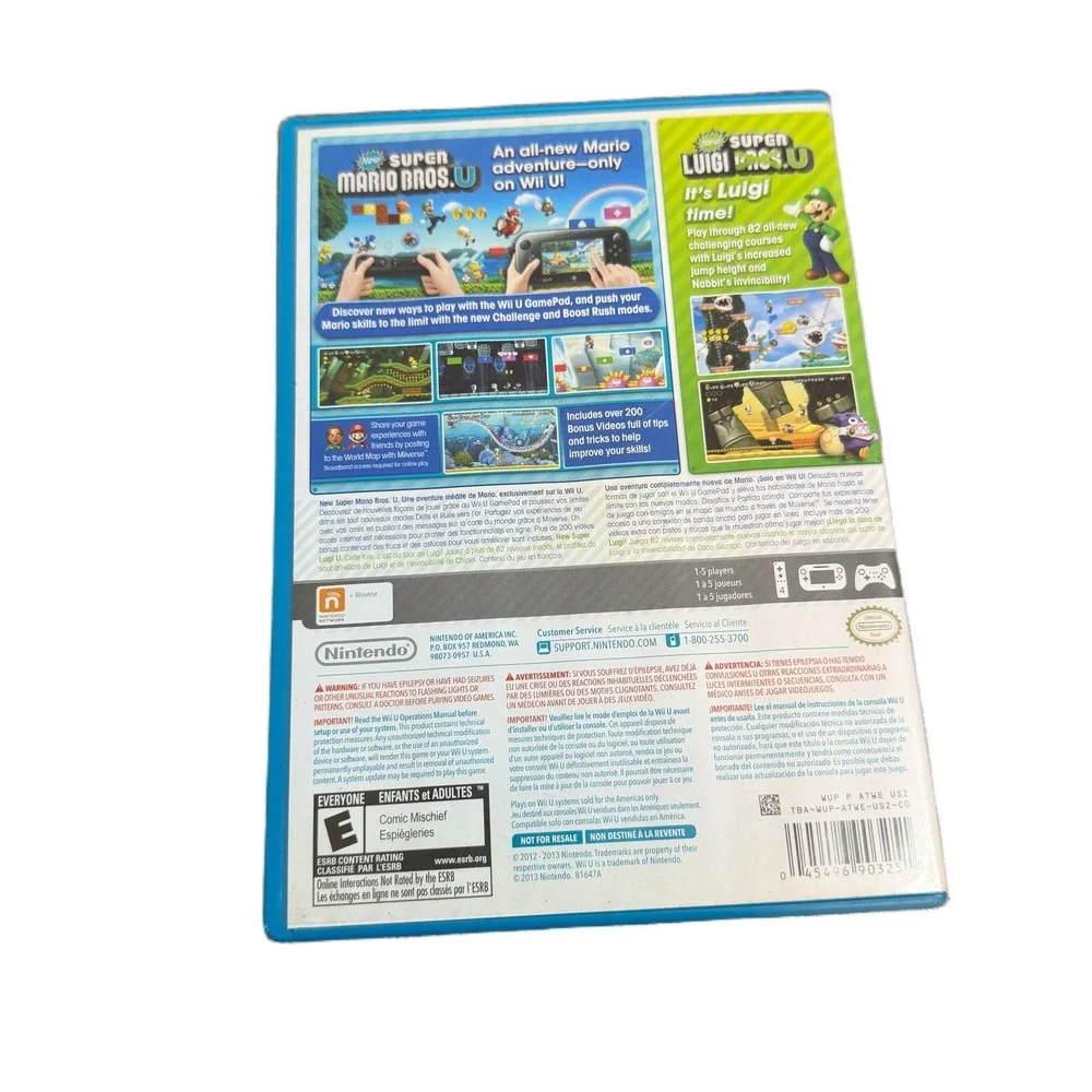 New Super Mario Bros. U + New Super Luigi U Nintendo Wii U 2-in-1 Game Disc Case